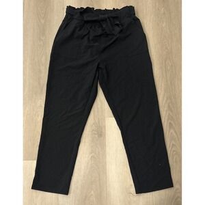 NEW NWT Grace Karin Pants PaperBag Black‎ Women's XXL Tapered Pull-On Elastic